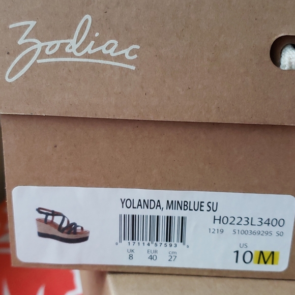 NIB Mineral Blue Zodiac Yolanda wedge sandal - Picture 12 of 12